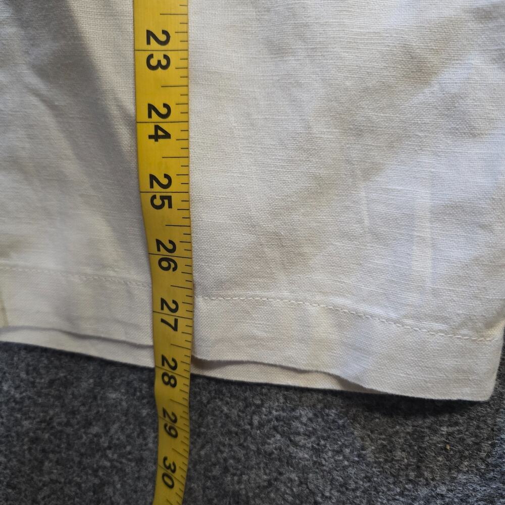 GAP Pants Womens Size Large Off White Straight Leg Linen Blend Cropped Casual - Picture 9 of 12